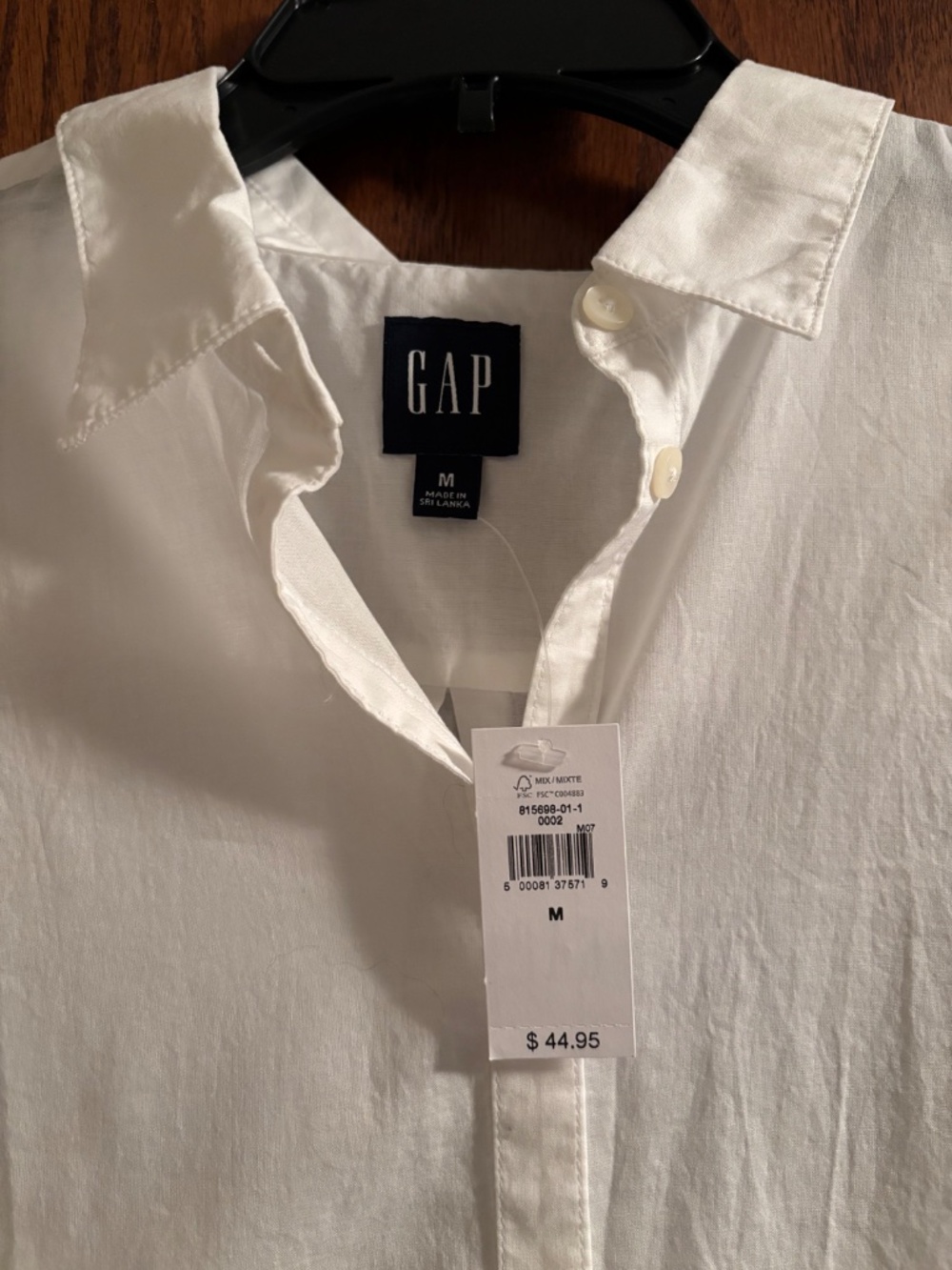 Gap - white linen rolled cuff shirt - Picture 2 of 3